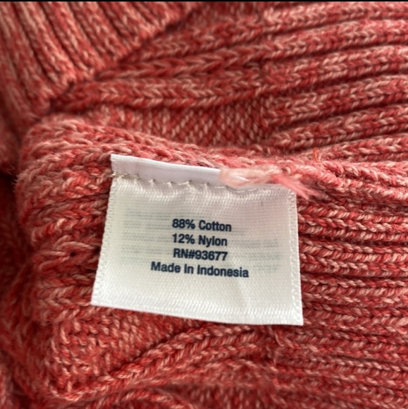 St. Johns Bay Cable Knit Red White Sweater XXL - Picture 10 of 11